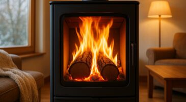 Chemin&eacute;e, insert, po&ecirc;le : ce simple geste avec 2 b&ucirc;ches cr&eacute;e un couloir d&rsquo;air qui &eacute;vite la fum&eacute;e, stoppe la vitre noire et fait durer le feu tout l&rsquo;hiver