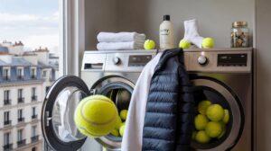 Voici l&rsquo;astuce des balles de tennis dans la machine &agrave; laver qui change tout en d&eacute;cembre 2025 pour un linge plus doux et moins cher