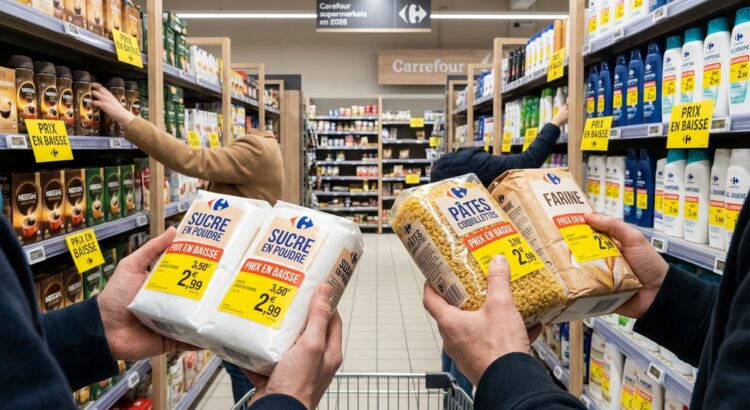 Carrefour 2026 : sucre, p&acirc;tes, hygi&egrave;ne&hellip; ces produits du quotidien qui vont enfin baisser en rayon, d&rsquo;apr&egrave;s Alexandre Bompard, et ceux qui resteront chers