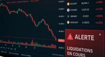 Bitcoin sous 59 000$ : d&eacute;couvrez le m&eacute;canisme de liquidation en cha&icirc;ne qui a pulv&eacute;ris&eacute; 715 millions de dollars de paris haussiers